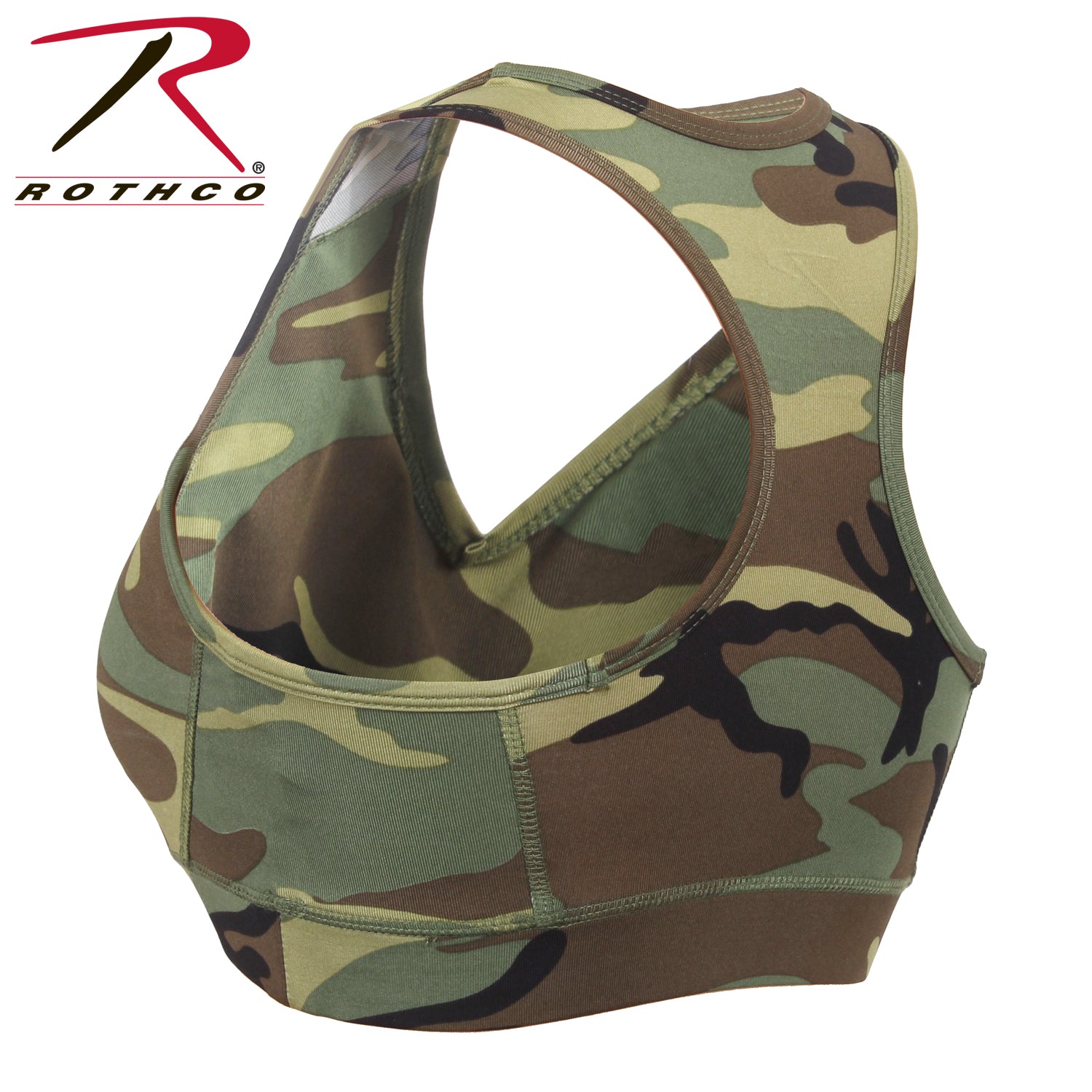 Rothco Woodland Camo Poly/Spandex Sports Bra Size M