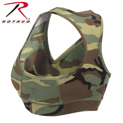 Rothco Woodland Camo Poly/Spandex Sports Bra Size M
