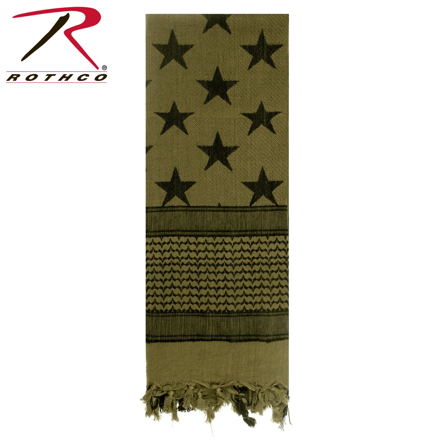 Rothco Stars and Stripes US Flag Shemagh Tactical Desert Keffiyeh Scarf in Olive Drab
