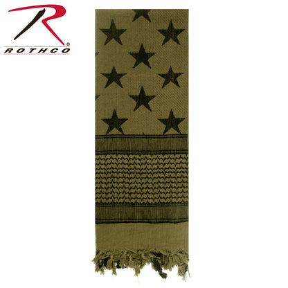 Rothco Stars and Stripes US Flag Shemagh Tactical Desert Keffiyeh Scarf in Olive Drab