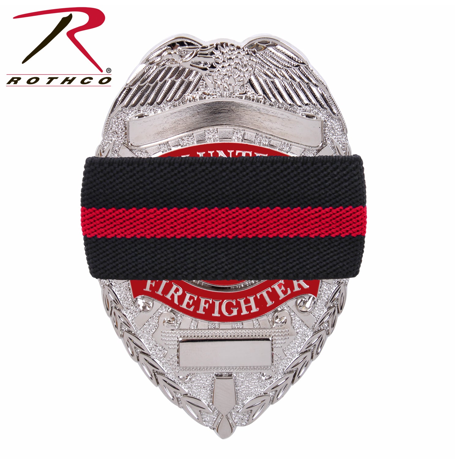 Rothco Thin Red Line Mourning Band Part #1006 – Firefighter and First Responder Tribute