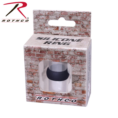 Rothco Silicone Ring Black, Size 8 – Durable Medical-Grade Silicone Wedding Band for Professionals