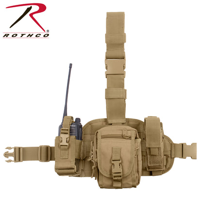 Rothco Drop Leg Utility Rig Coyote Brown - Adjustable MOLLE Tactical Pouch System