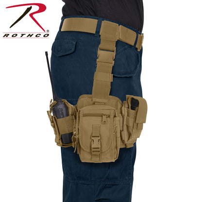 Rothco Drop Leg Utility Rig Coyote Brown - Adjustable MOLLE Tactical Pouch System