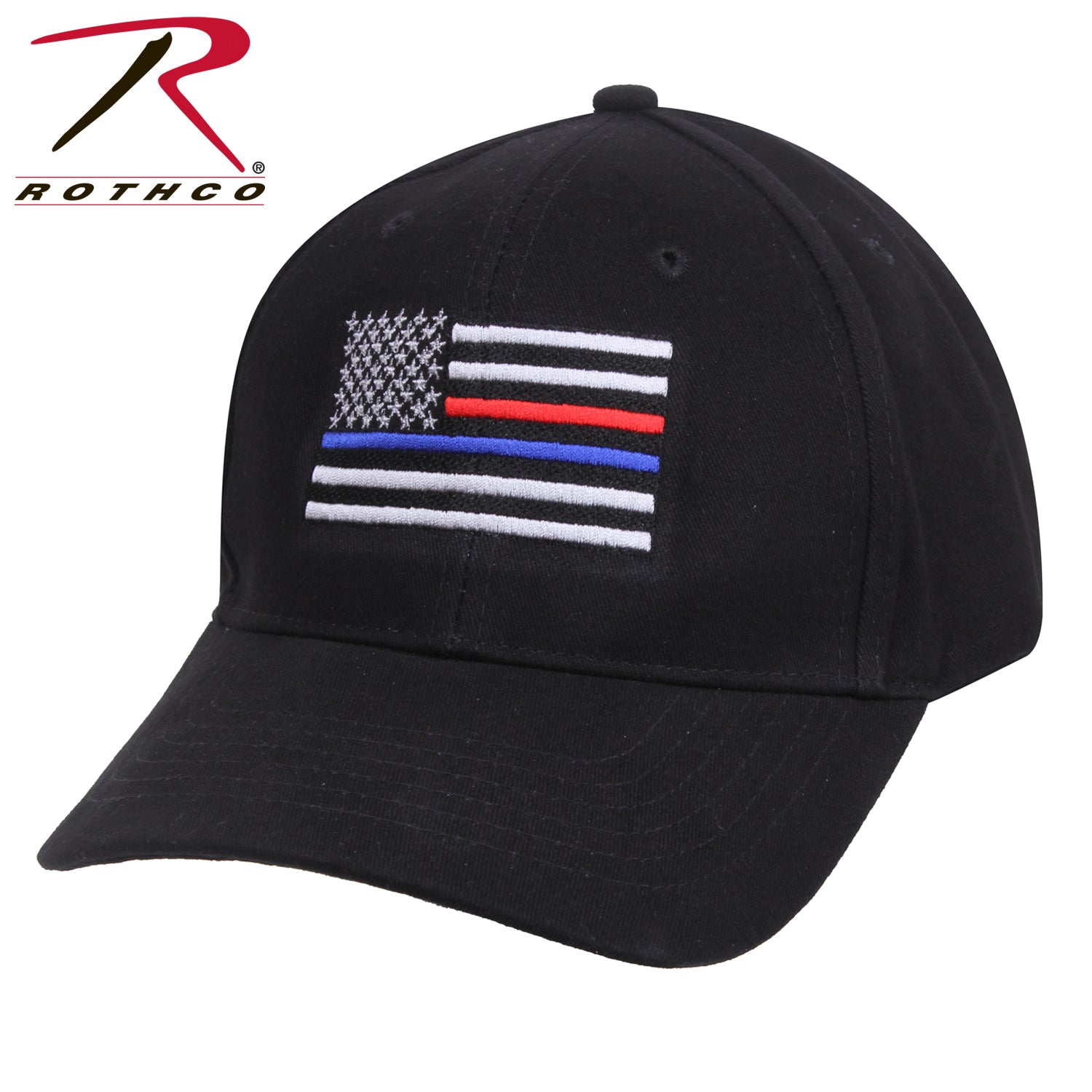 Rothco Thin Blue Line & Red Line Low Profile Flag Cap – Support Law Enforcement and Firefighters