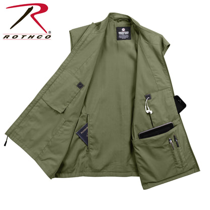 Rothco Undercover Travel Vest Olive Drab Size Small - Discreet Storage for Travel and Outdoor Activities