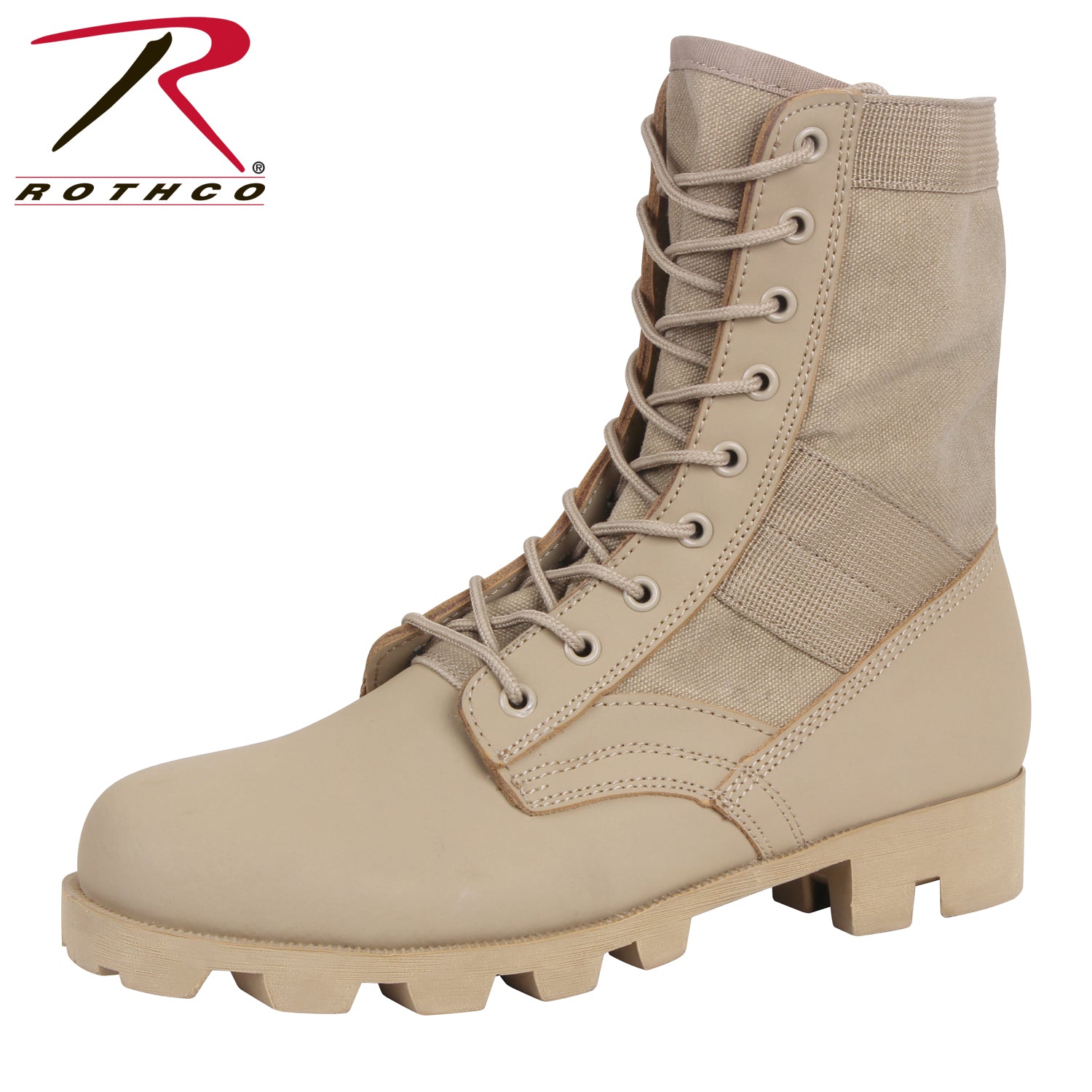Rothco Jungle Boots - 8 Inch Desert Tan Combat and Tactical Footwear