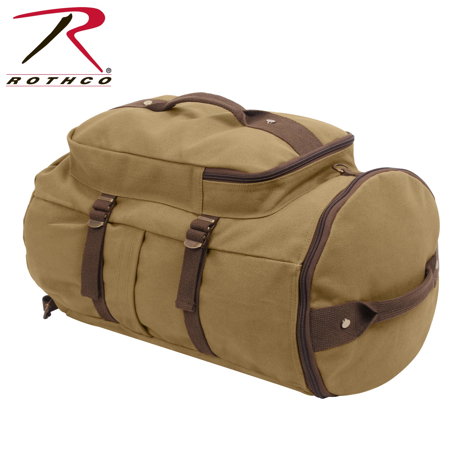 Rothco Convertible Canvas Duffle Backpack - 19 Inches Coyote Brown, Part 2225