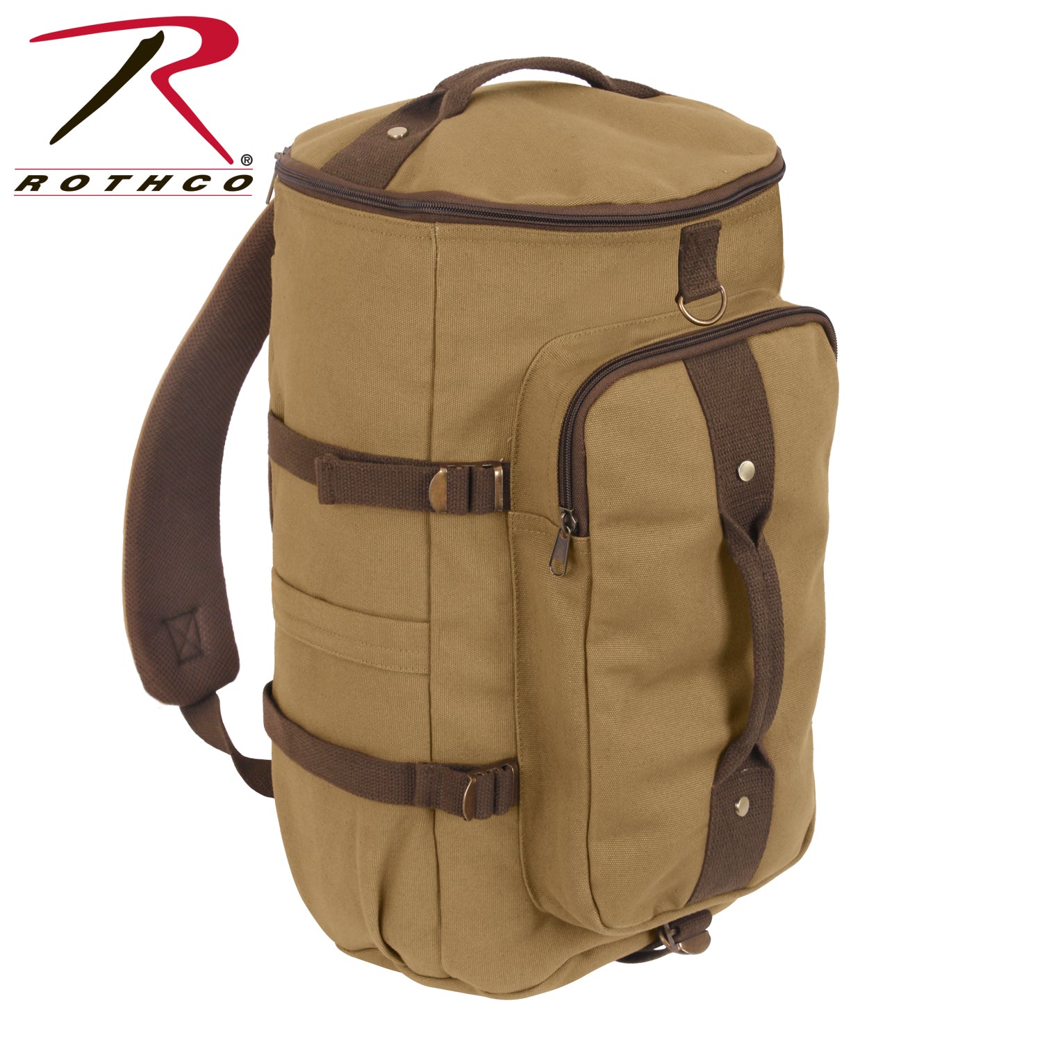 Rothco Convertible Canvas Duffle Backpack - 19 Inches Coyote Brown, Part 2225