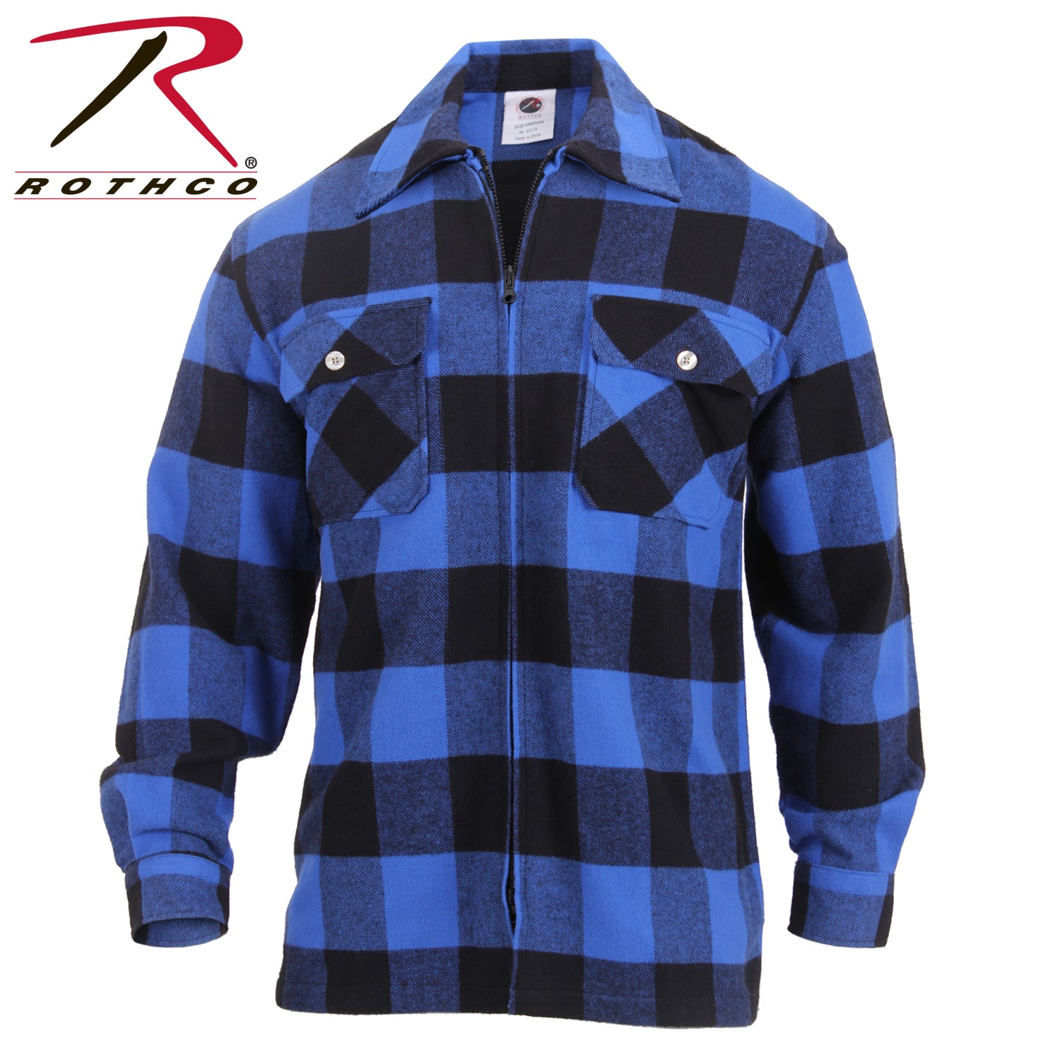 Rothco Concealed Carry Flannel Shirt in Blue Plaid, Size Small