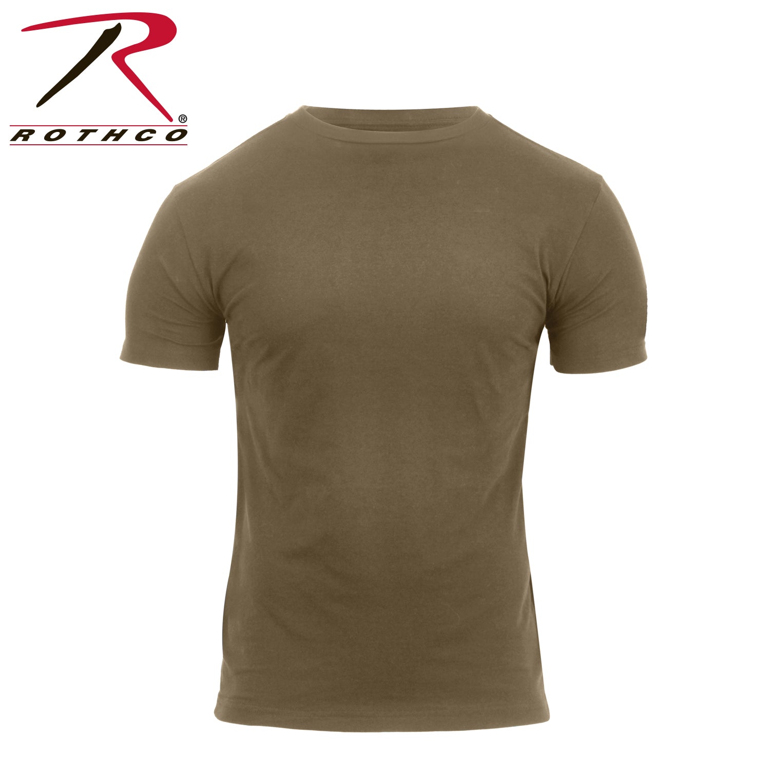 Rothco Athletic Fit Solid Color T-Shirt in Coyote Brown, 2XL – Comfortable Performance Wear