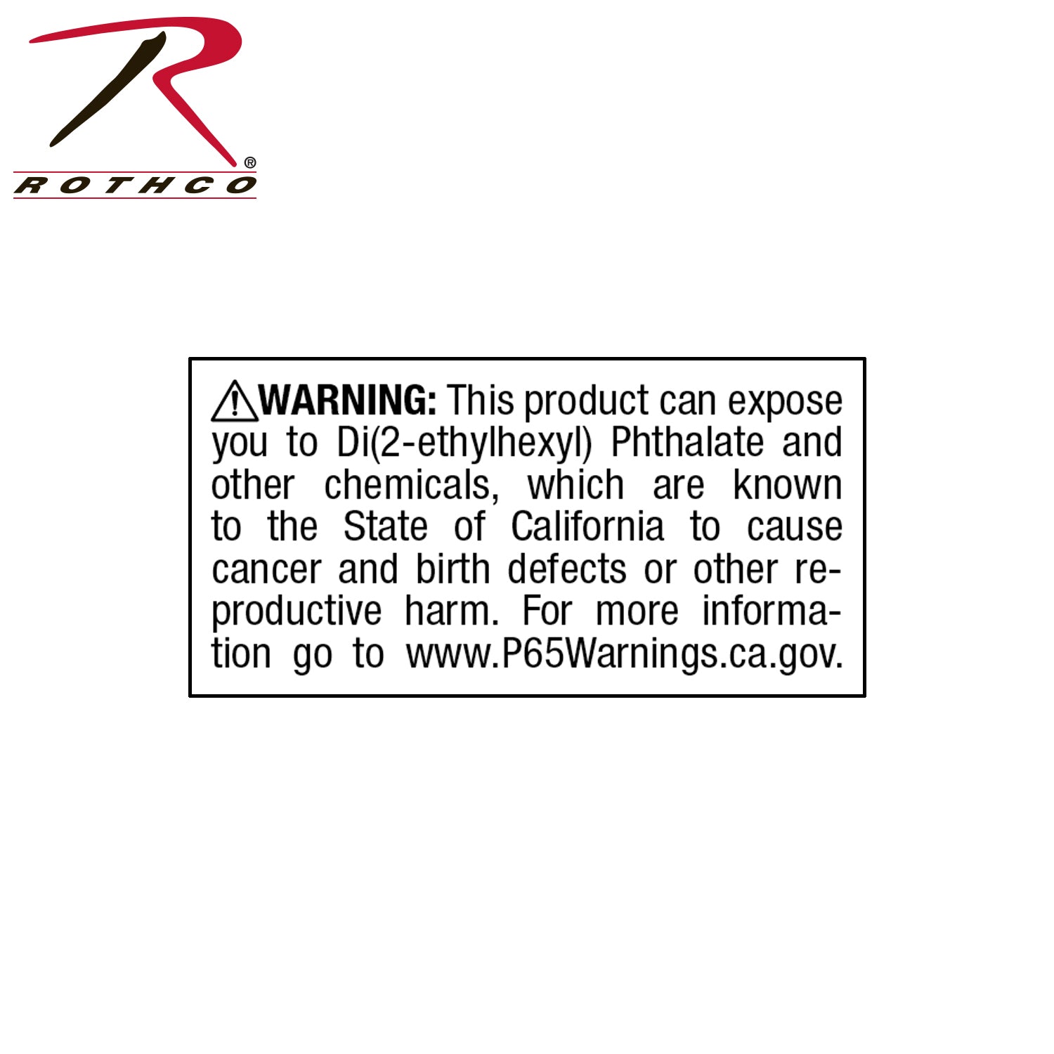 California Prop 65 Chemical Warning Labels by Acme Corp Part DEHP