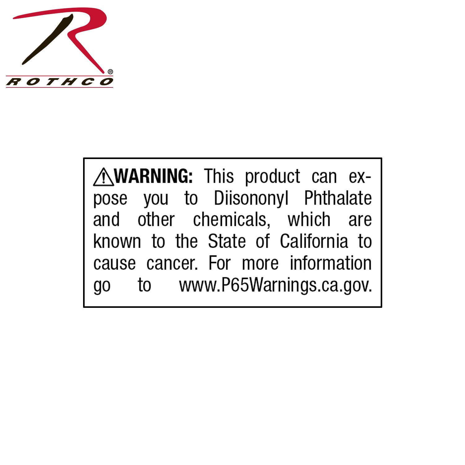 California Prop 65 Chemical Warning Labels for Diisononyl Phthalate (DINP) – 10 Labels