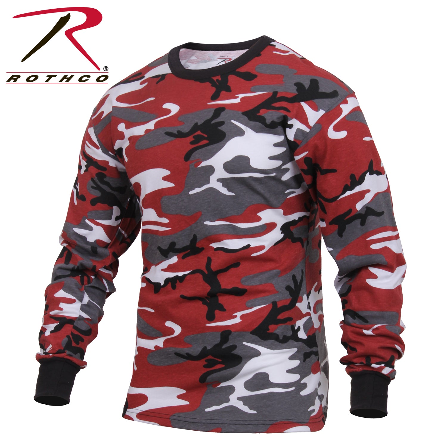 Rothco Long Sleeve Color Camo T-Shirt in Red Camo, Size M
