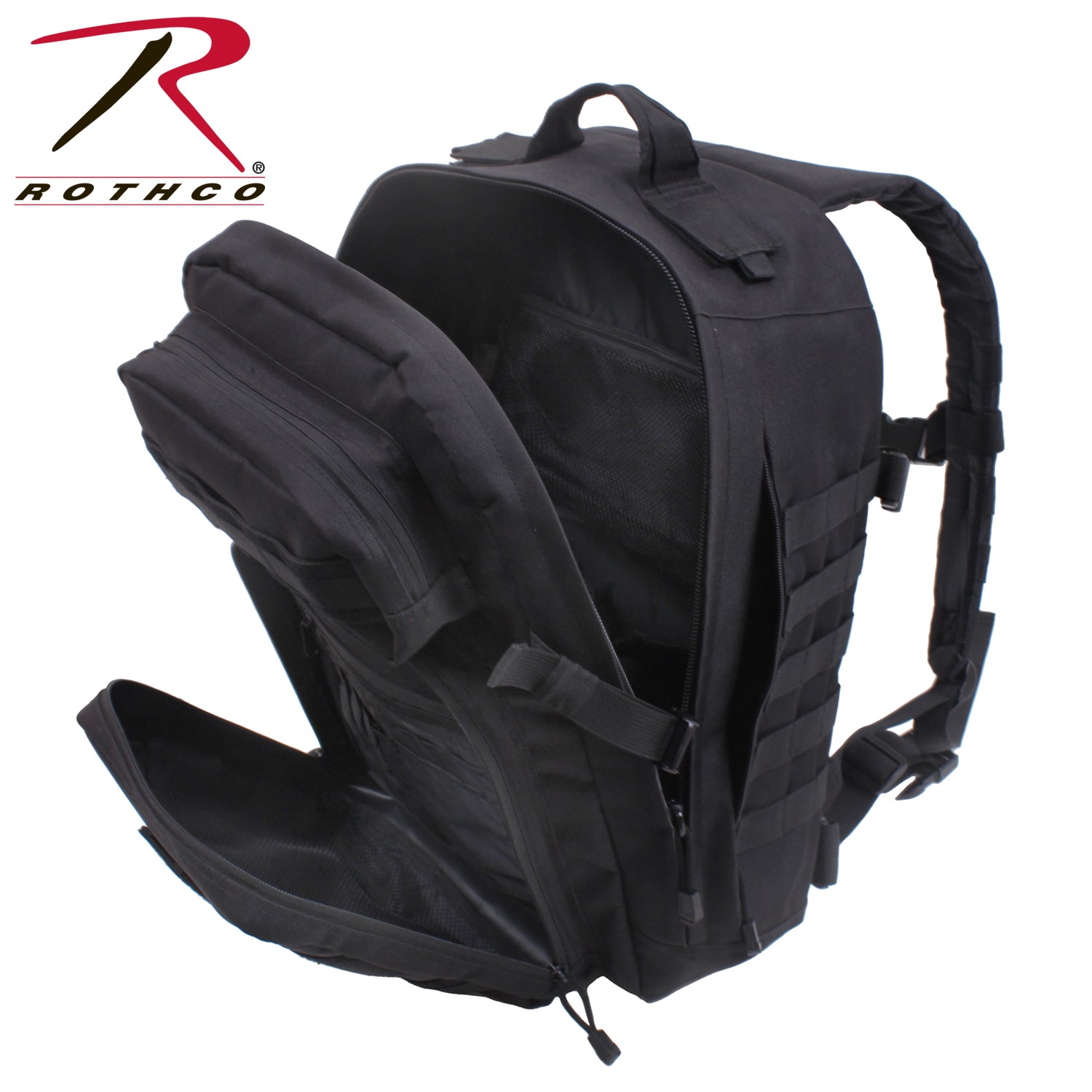 Rothco Fast Mover Tactical Backpack Black - 34L Capacity with MOLLE Webbing and Hydration Compatibility