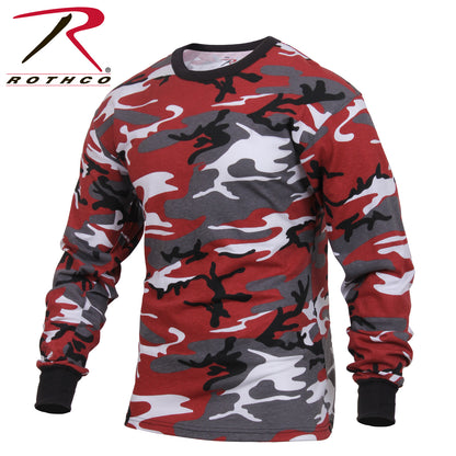 Rothco Long Sleeve Camo T-Shirt in Red Camo - Size XL