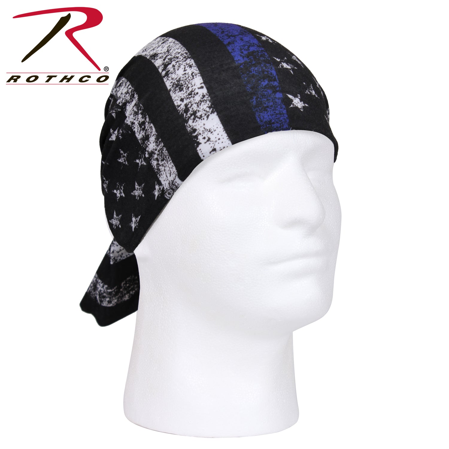 Rothco Thin Blue Line Multi-Use Tactical Wrap - Versatile Police Support Neck Gaiter and Headwear