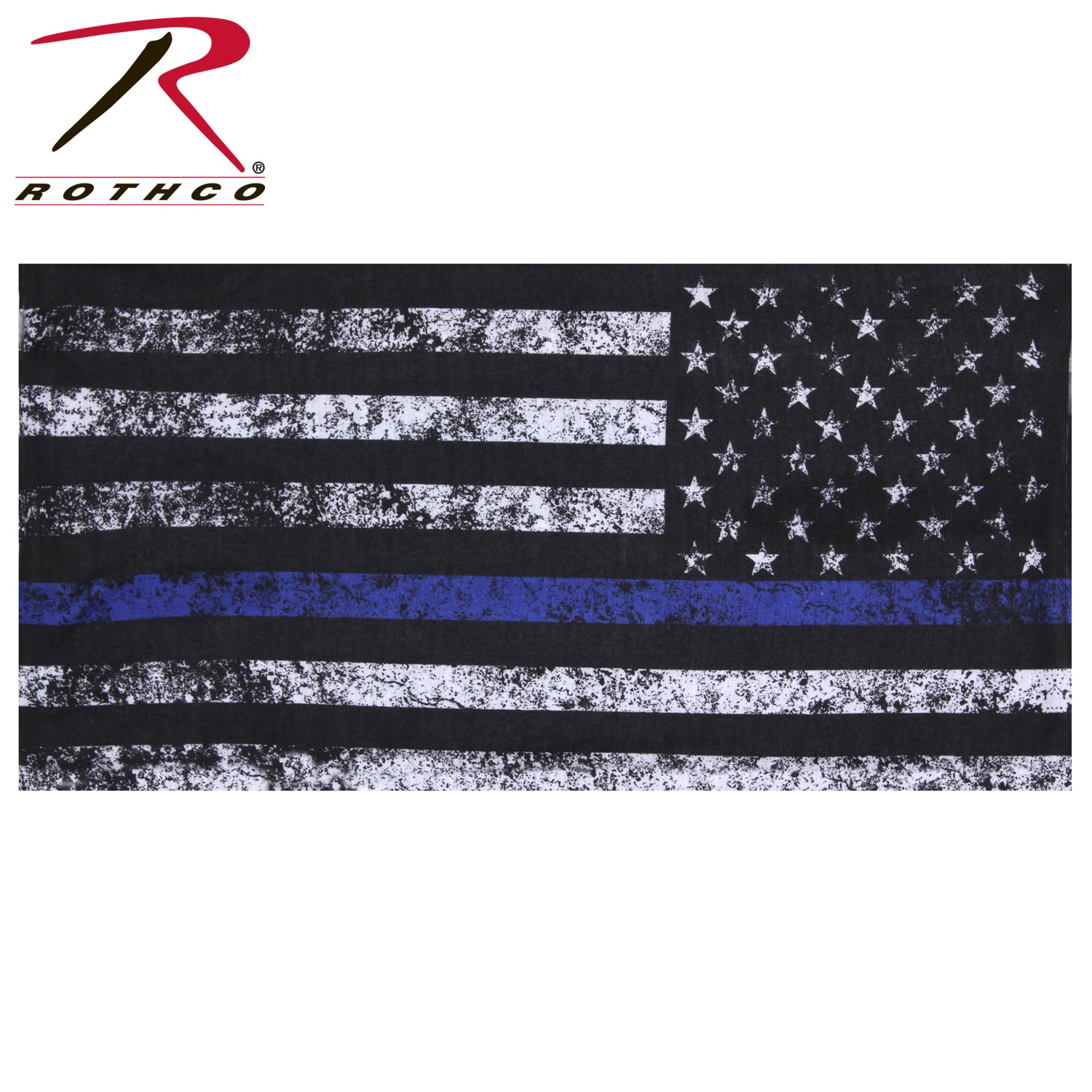 Rothco Thin Blue Line Multi-Use Tactical Wrap - Versatile Police Support Neck Gaiter and Headwear