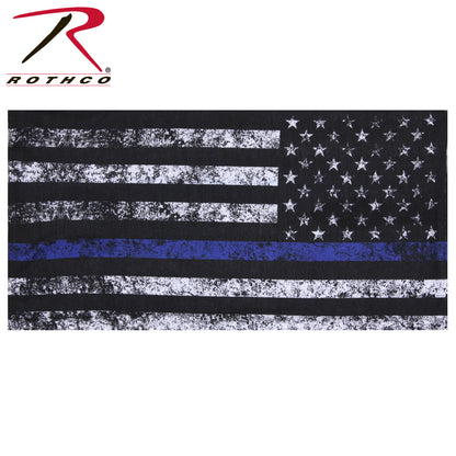 Rothco Thin Blue Line Multi-Use Tactical Wrap - Versatile Police Support Neck Gaiter and Headwear