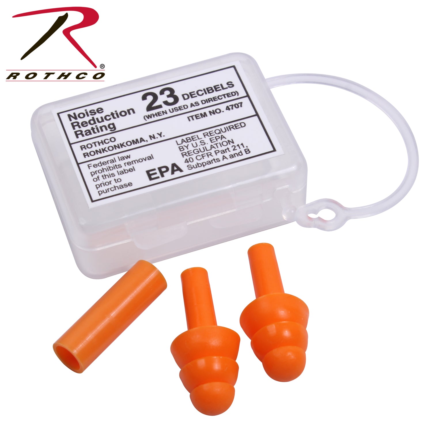 Rothco GI Type Silicon Earplugs - Reusable Noise Reduction Ear Protection