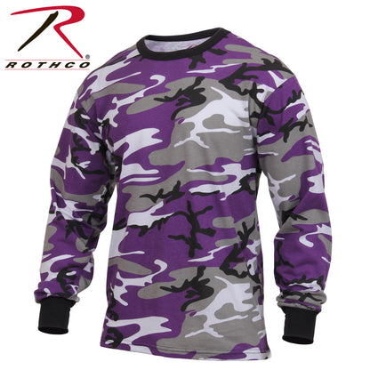 Rothco Long Sleeve Color Camo T-Shirt in Ultra Violet Camo, Size Medium