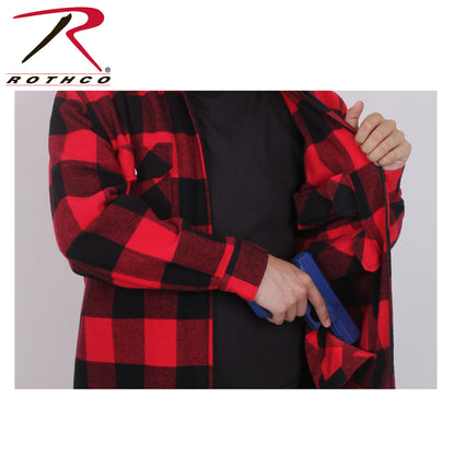 Rothco Concealed Carry Flannel Shirt in Red Plaid, Size 3XL