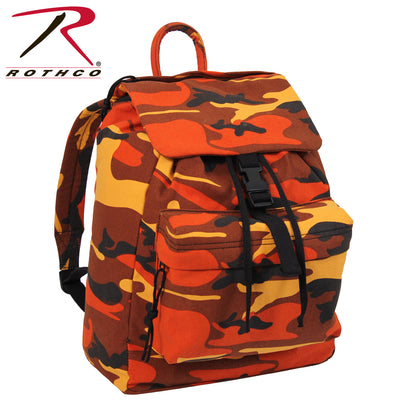 Rothco Canvas Daypack Savage Orange Camo - 34L Outdoor Travel Backpack