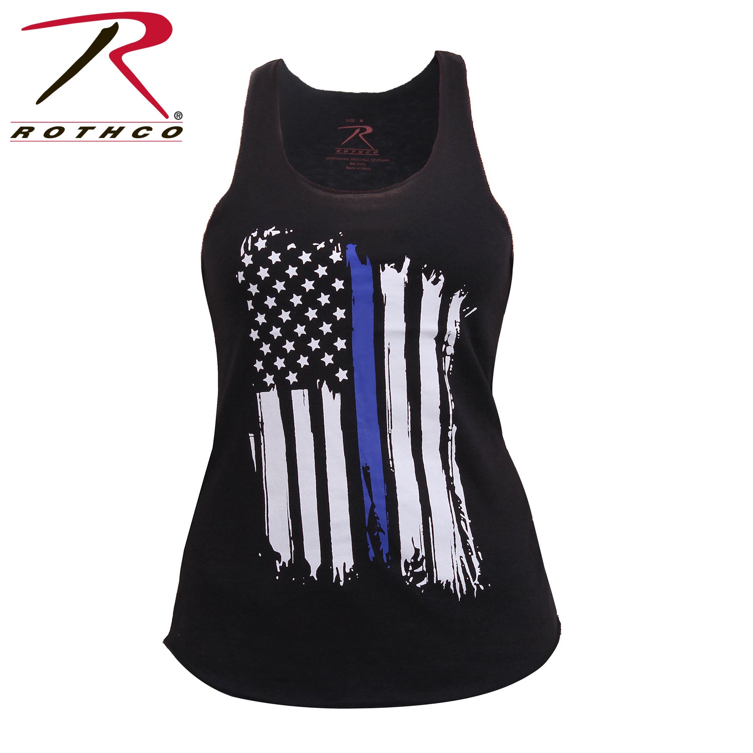 Rothco Women’s Thin Blue Line Flag Racerback Tank Top, Size XS