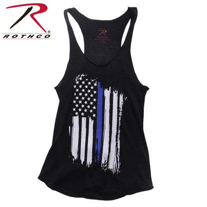 Rothco Women’s Thin Blue Line Flag Racerback Tank Top, Size XS