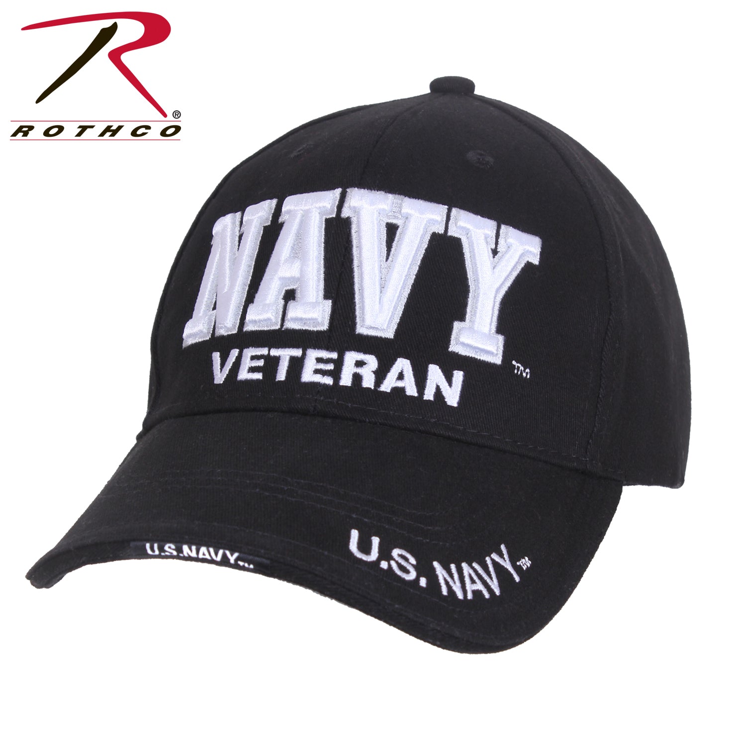 Rothco Deluxe Low Profile Navy Veteran Cap with Embroidered Branch Logo