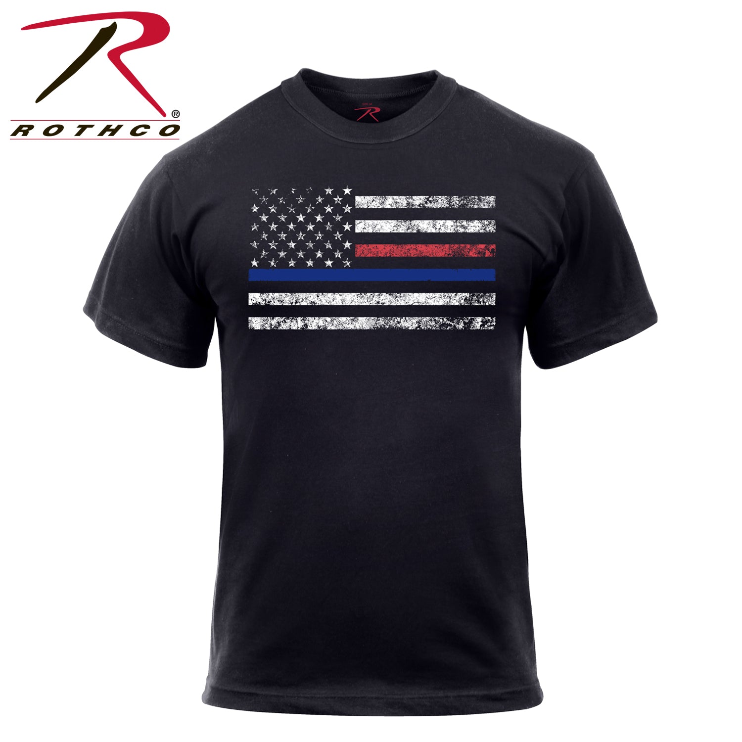 Rothco Thin Blue Line & Thin Red Line T-Shirt Size Small – Support Law Enforcement and Firefighters