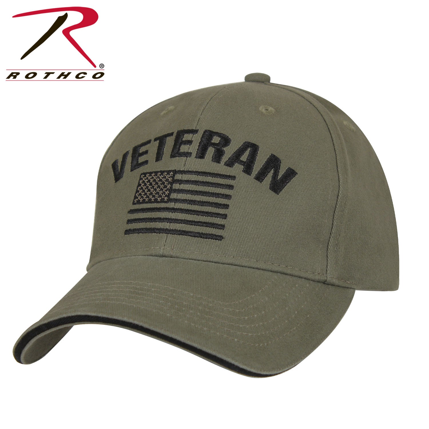 Rothco Vintage Veteran Low Pro Cap Olive Drab - Comfortable & Durable Military-Style Headwear