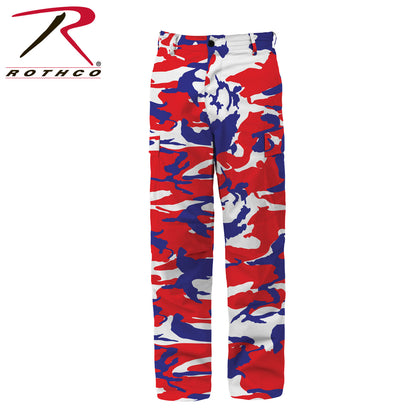 Rothco Color Camo Tactical BDU Pants - Red/White/Blue Camo, Size XS