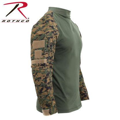 Rothco Tactical Airsoft Combat Shirt Woodland Digital Camo Size L