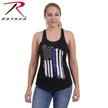 Rothco Women’s Thin Blue Line Flag Racerback Tank Top 2XL