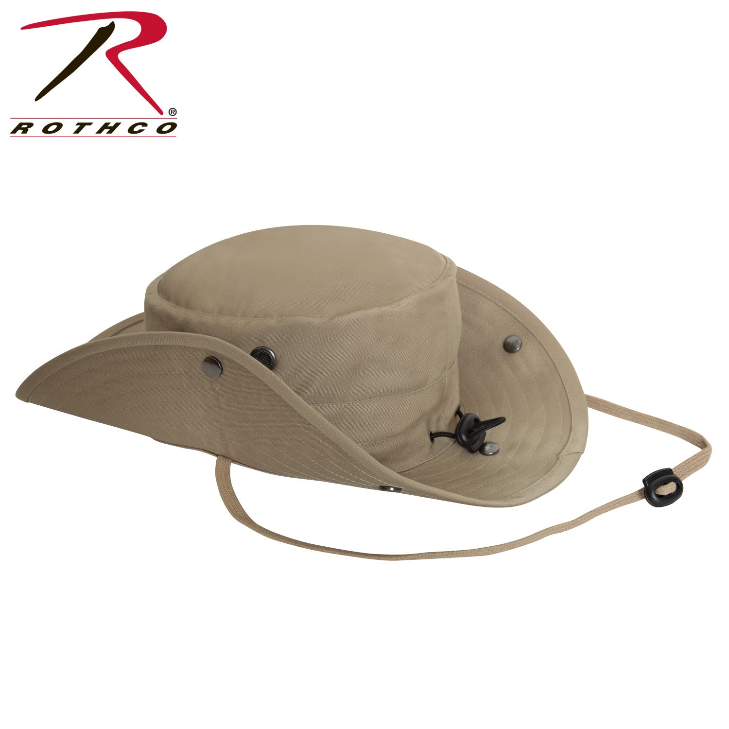 Rothco Adjustable Boonie Hat with Detachable Neck Cover in Khaki – 360° Sun Protection