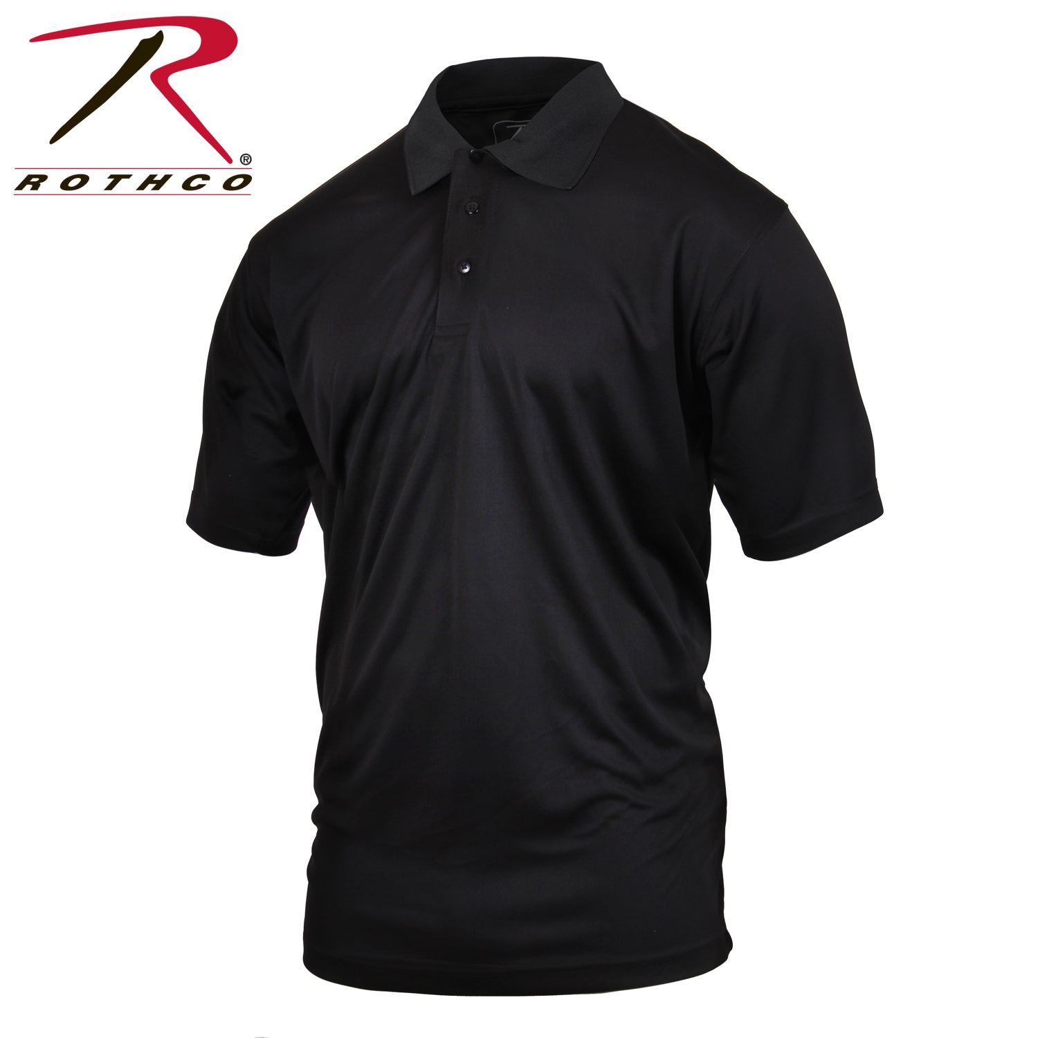 Rothco Moisture Wicking Polo Shirt for Law Enforcement and Security – Black, Size 3XL