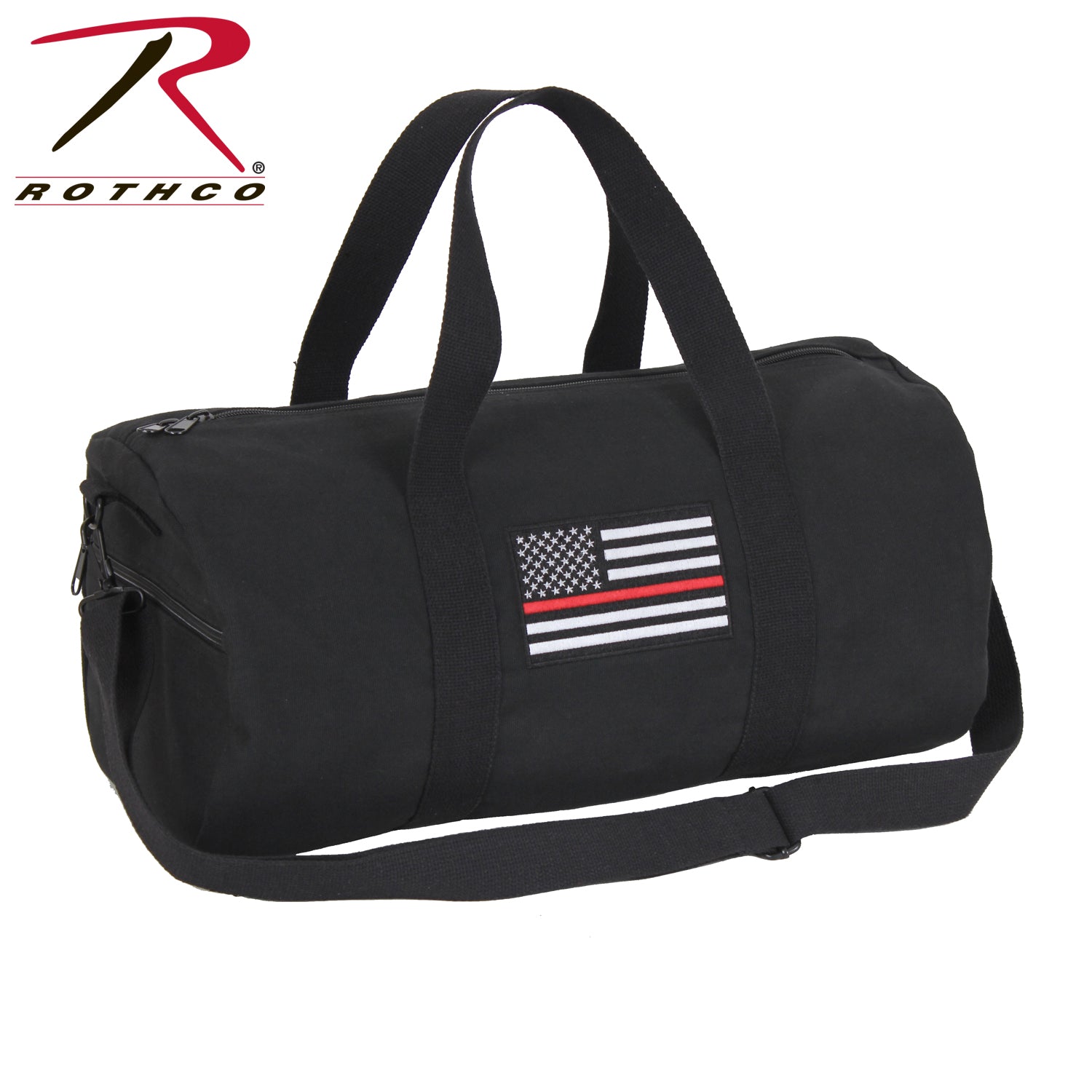 Rothco Thin Red Line Canvas Shoulder Duffle Bag - 19 Inch for Travel and Gym