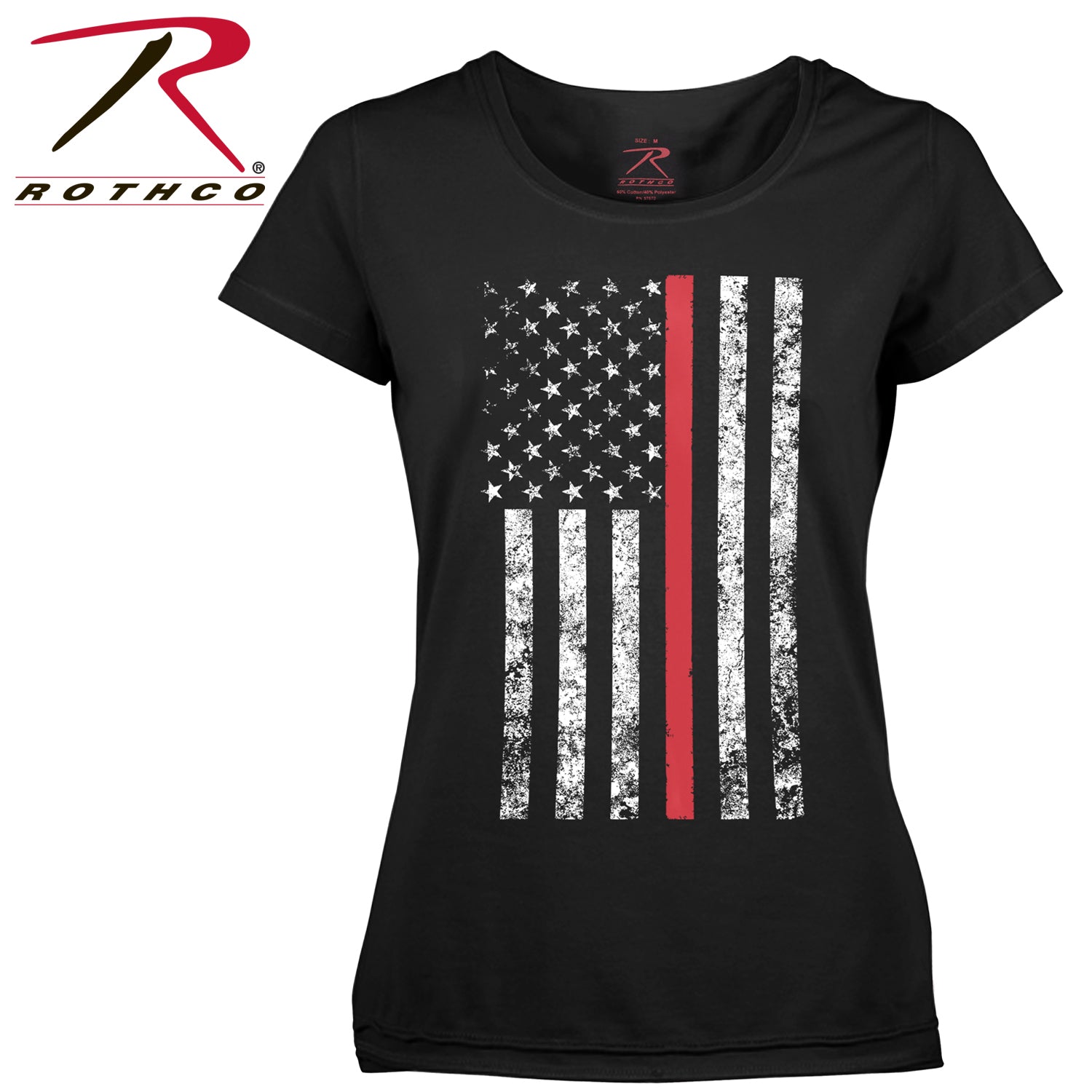 Rothco Women’s Thin Red Line Longer T-Shirt Size 2XL - Respect and Support for Firefighters