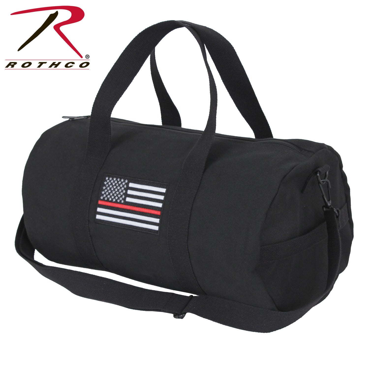 Rothco Thin Red Line Canvas Shoulder Duffle Bag - 19 Inch for Travel and Gym