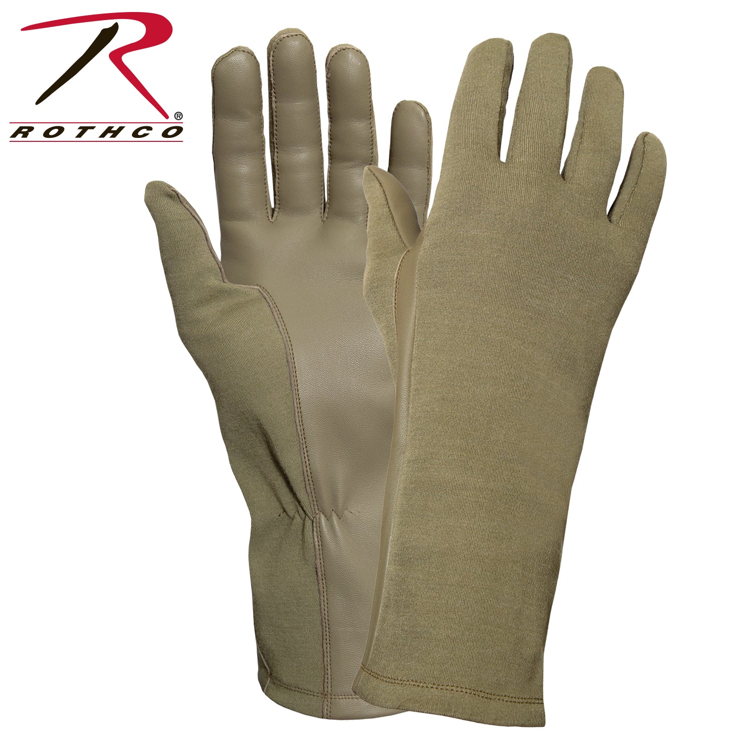Rothco G.I. Type Flame & Heat Resistant Flight Gloves Size 8 in Coyote Brown