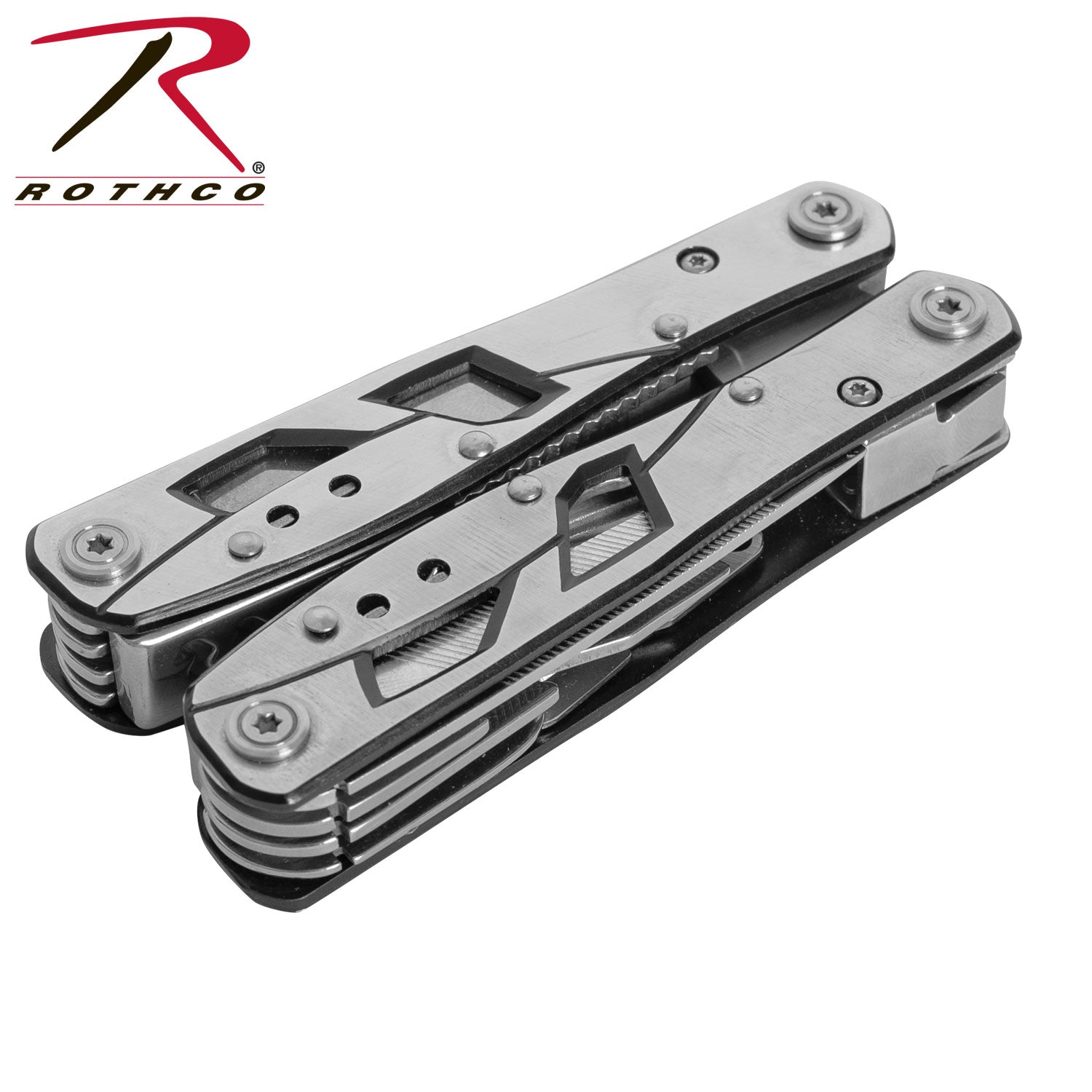 Rothco Stainless Steel Multi-Tool Part Number 5223 – Durable 10-in-1 Survival Tool with Pliers, Saw, Screwdrivers, and More