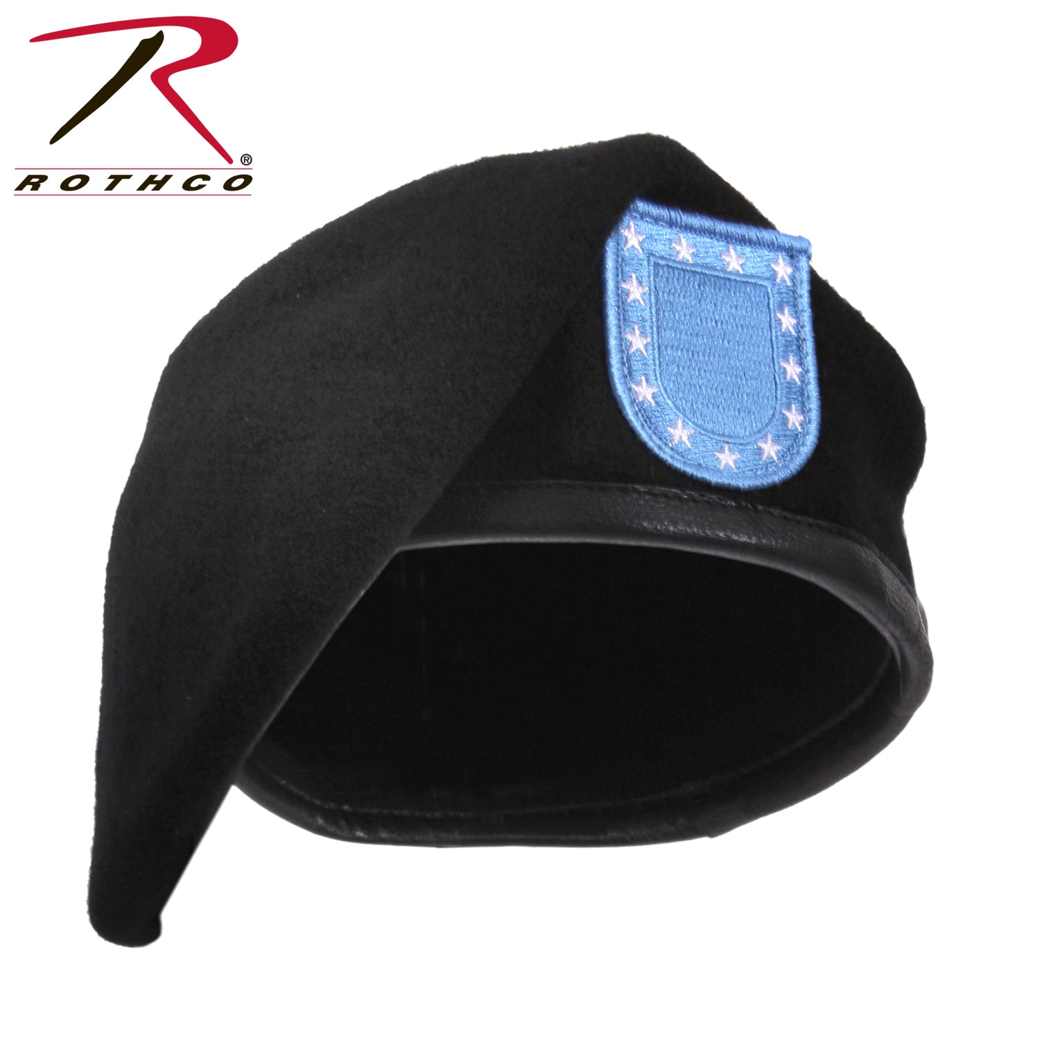 Rothco Inspection Ready Beret with Flash - Military-Grade Wool Blend, Standard U.S. Army Blue with White Stars, Size 6 5/8"
