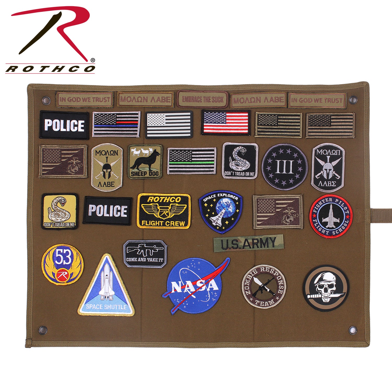 Rothco Hanging Roll-Up Morale Patch Board - Portable Display Solution for Collectors