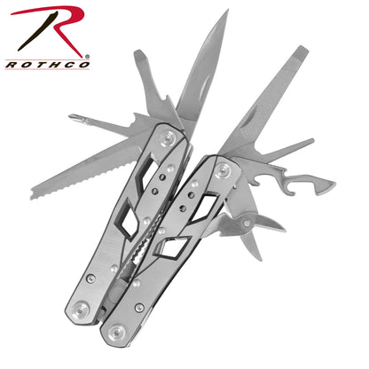 Rothco Stainless Steel Multi-Tool Part Number 5223 – Durable 10-in-1 Survival Tool with Pliers, Saw, Screwdrivers, and More