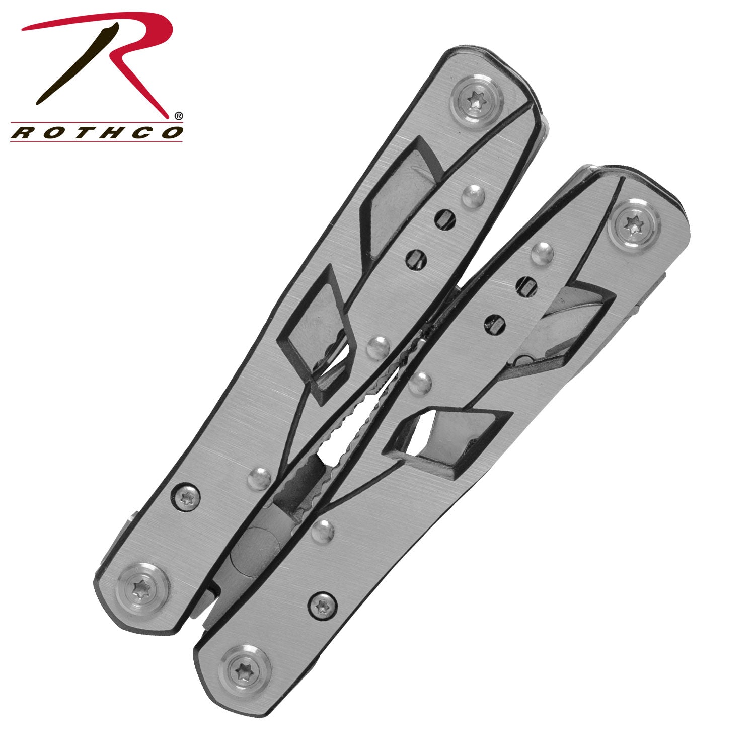 Rothco Stainless Steel Multi-Tool Part Number 5223 – Durable 10-in-1 Survival Tool with Pliers, Saw, Screwdrivers, and More