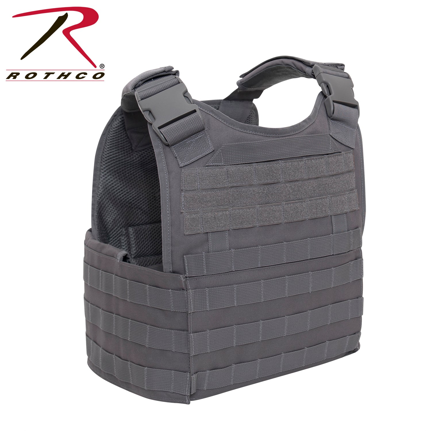 Rothco MOLLE Plate Carrier Vest - Size Regular, Grey (Part #1823)