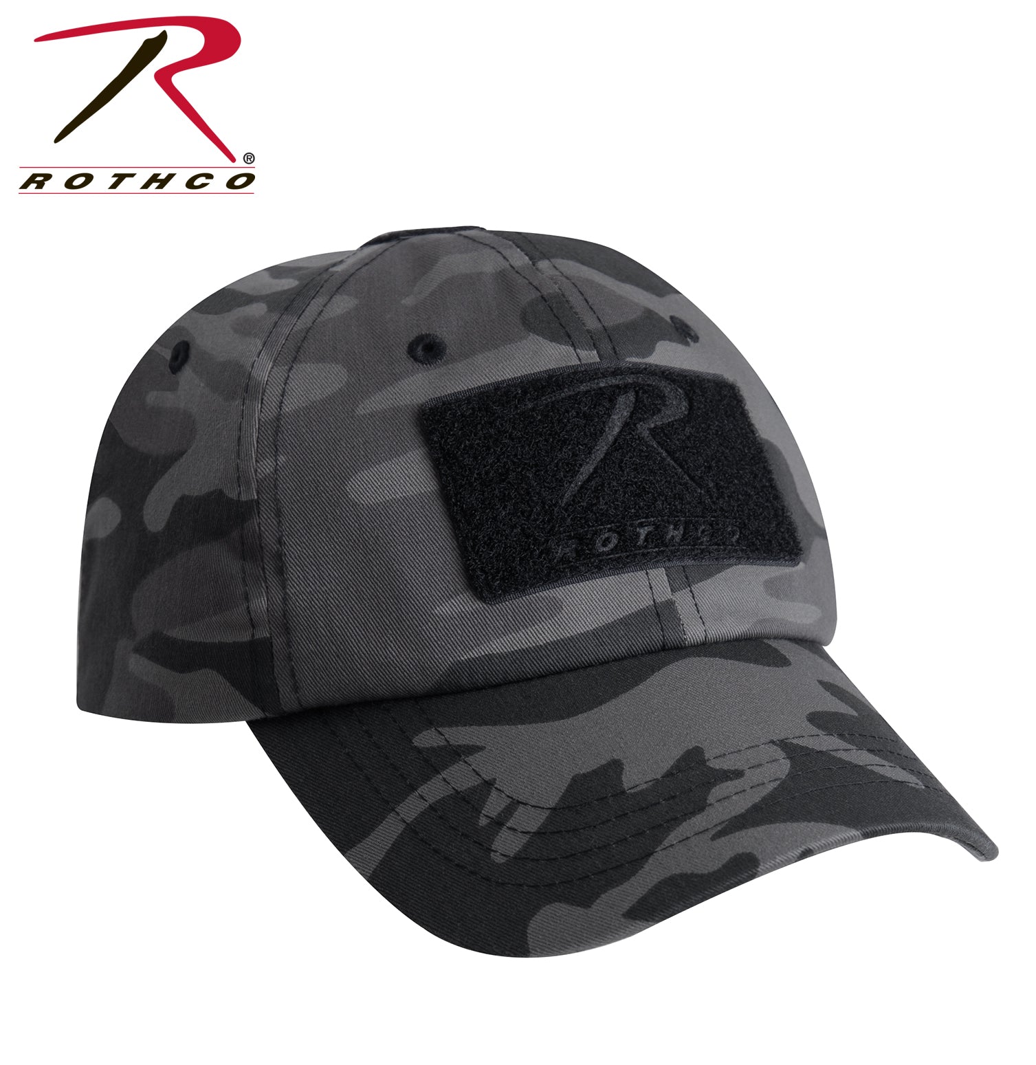 Rothco Tactical Operator Cap Black Camo – Adjustable Military-Style Field Hat with Patches and Ventilation