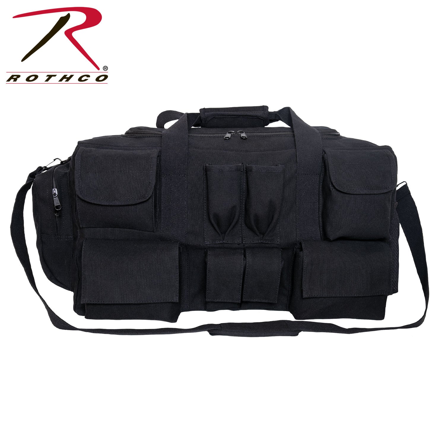 Rothco Canvas Pocketed Military Gear Bag Part 2483 – Heavyweight Water-Resistant Canvas with Multiple Storage Compartments