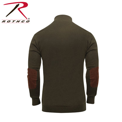 Rothco 3-Button Sweater with Suede Accents in Olive Drab, Size 2XL